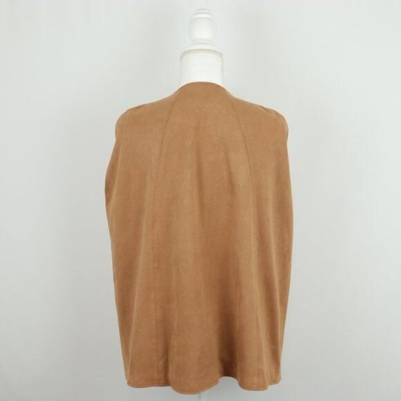 Anthropologie Andersen & Lauth Women's Tan One Size Vegan Leather Open Front Cap - Picture 3 of 9